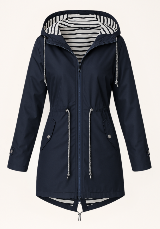 Dames regenjas | Parka met verstelbare taille en capuchon