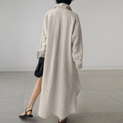 Dames zomerjurk overhemdmodel oversized pasvorm