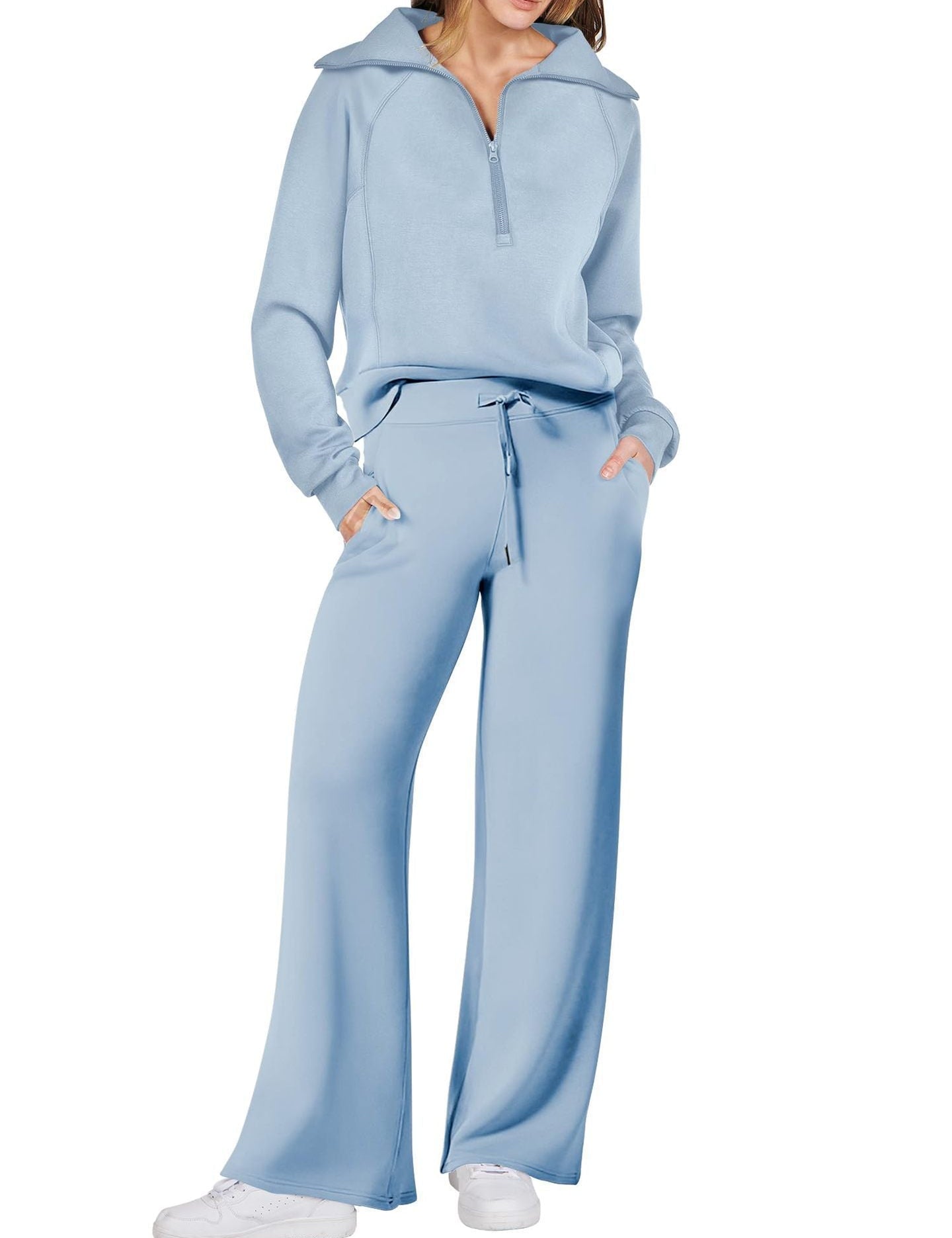 Warme sweater met wijde broek | Winter loungeset dames