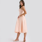Dames zomerjurk met corset en verstelbare bandjes midi