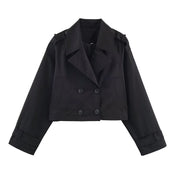 Korte dames trenchcoat | Elegant jasje met dubbele knoopsluiting