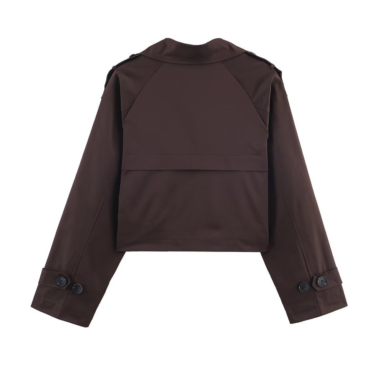 Korte dames trenchcoat | Elegant jasje met dubbele knoopsluiting