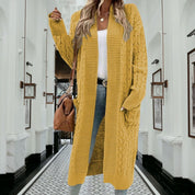 Lange gebreide cardigan dames met zakken