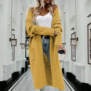 Lange gebreide cardigan dames met zakken