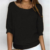 Luchtige dames trui | Halflange mouw gebreid shirt