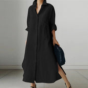 Dames zomerjurk overhemdmodel oversized pasvorm