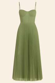 Women's summer midi dress with flared skirt