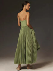 Women's summer midi dress with flared skirt
