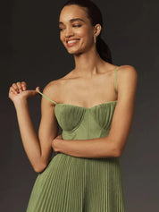 Women's summer midi dress with flared skirt