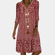 Dames korte zomerjurk - Elegante pasvorm met print