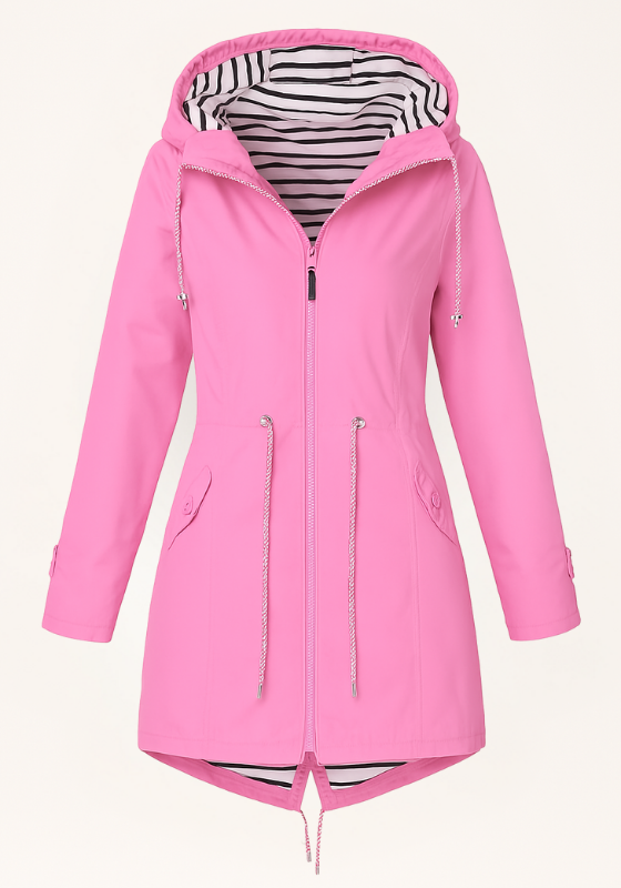Dames regenjas | Parka met verstelbare taille en capuchon