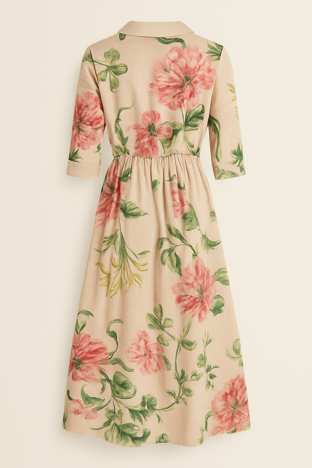Women's yellow summer midi dress with lace and floral print