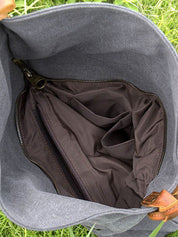 Dames canvas schoudertas | Crossbody met leren look band