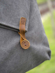 Dames canvas schoudertas | Crossbody met leren look band