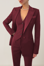 Dames chique 3-delig kostuum | Getailleerde blazer set