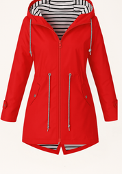 Dames regenjas | Parka met verstelbare taille en capuchon
