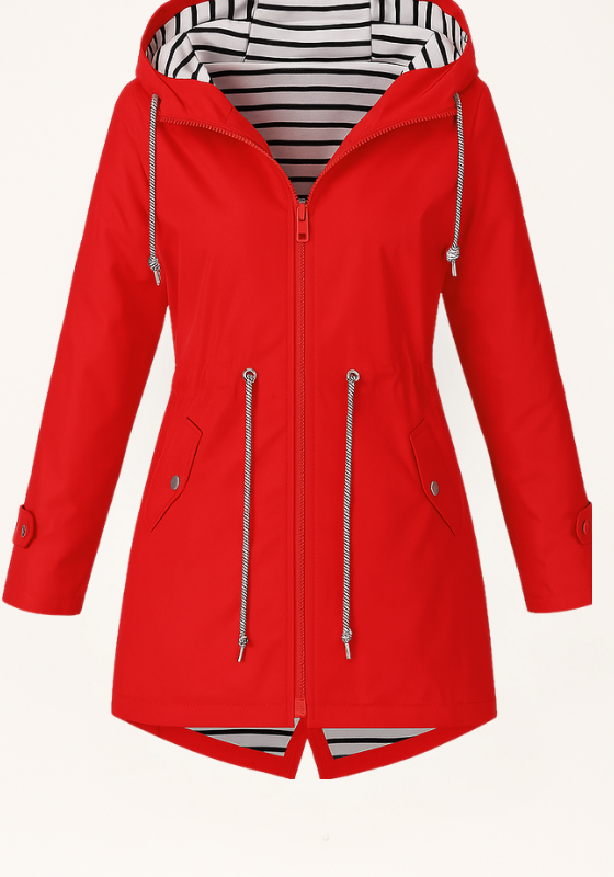 Dames regenjas | Parka met verstelbare taille en capuchon