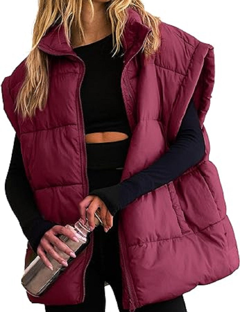 Gewatteerde dames bodywarmer met opstaande kraag | Winter