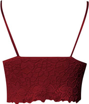 Women's mesh top with spaghetti straps and lace