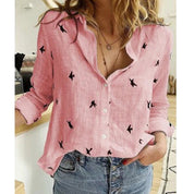 Women's blouse solid color or with bird print