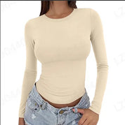 Slim Fit Longsleeve Top met Ronde Hals