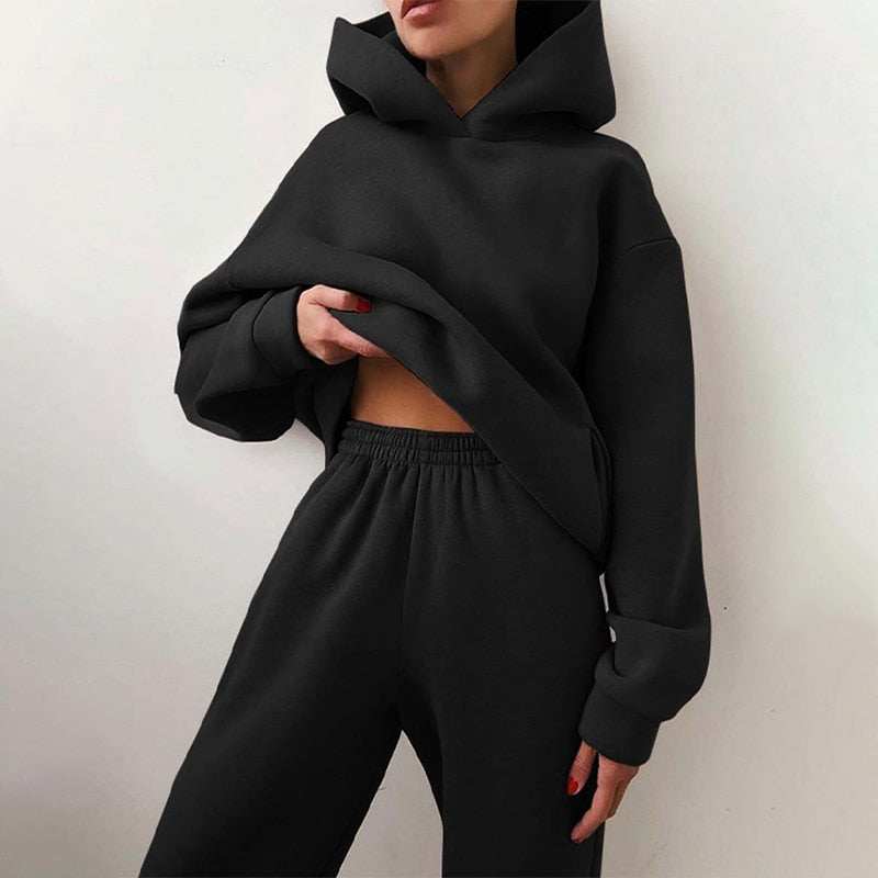 Oversized Dames Joggingpak met Hoodie | Tweedelige Set