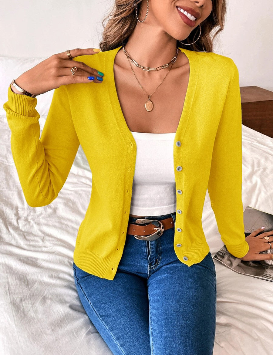 Basic dames vest | Dun gebreid vest met knoopsluiting