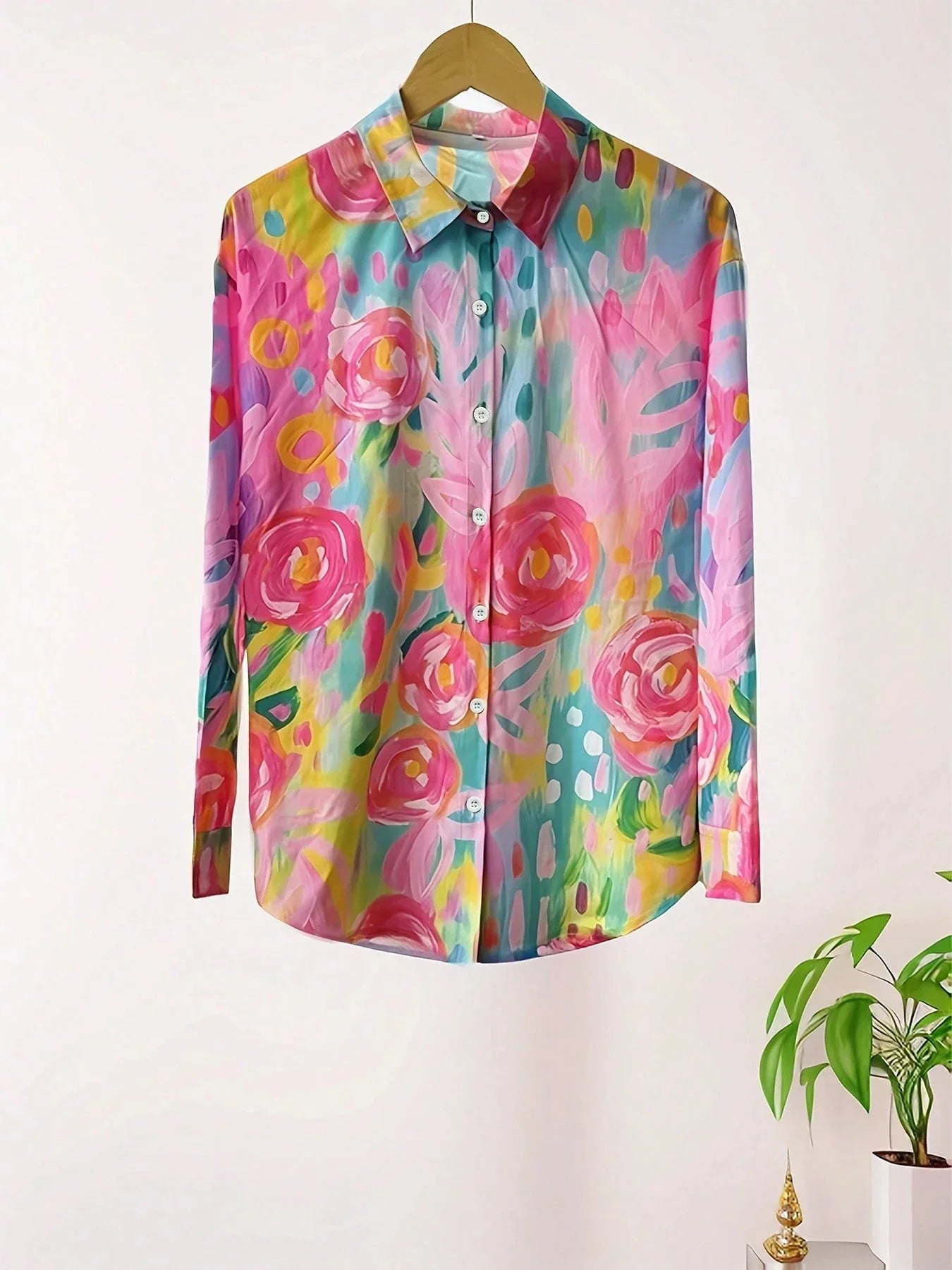 Dames zomer blouse met kleurijke print en losse pasvorm