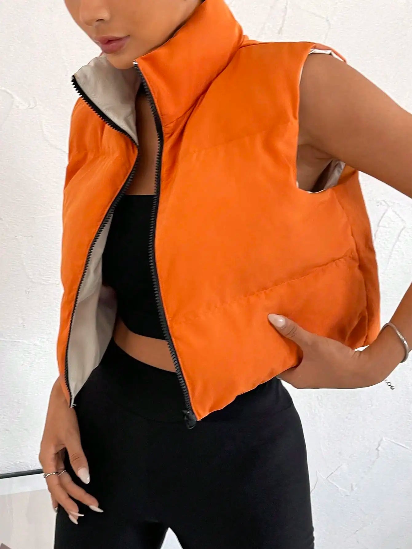 Dames bodywarmer | Zonder mouwen met opstaande kraag