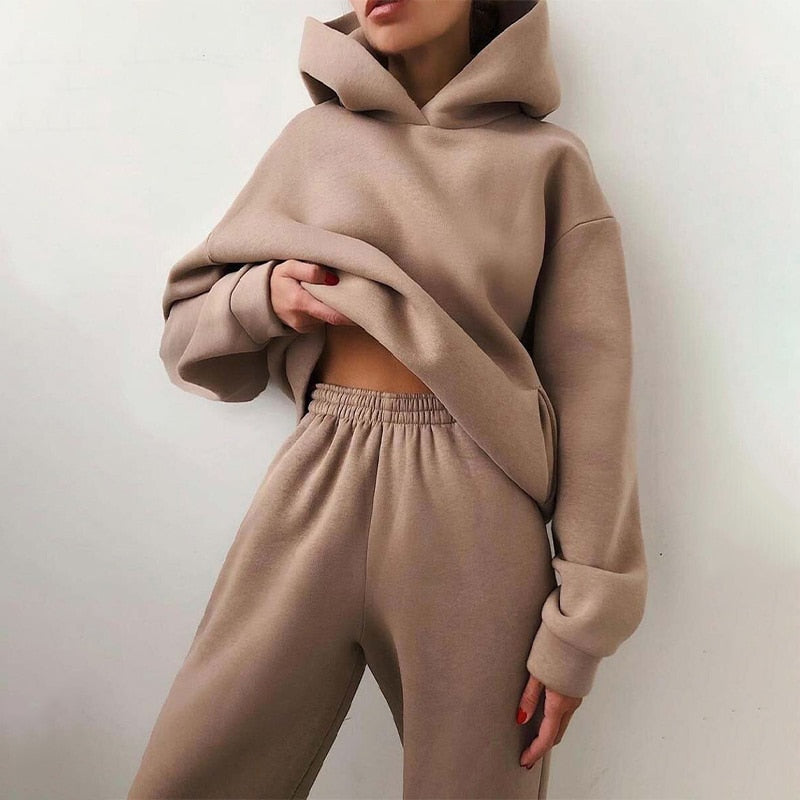 Oversized Dames Joggingpak met Hoodie | Tweedelige Set