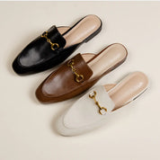 Loafers met Gouden Gesp Detail voor Kantoor - Zakelijke Instappers