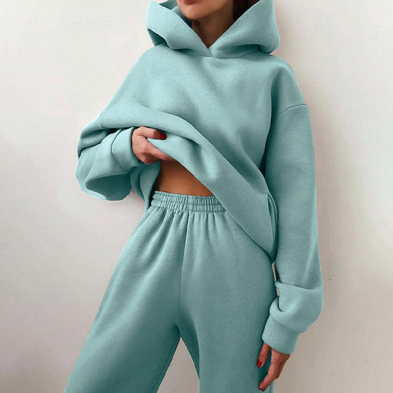 Oversized Dames Joggingpak met Hoodie | Tweedelige Set