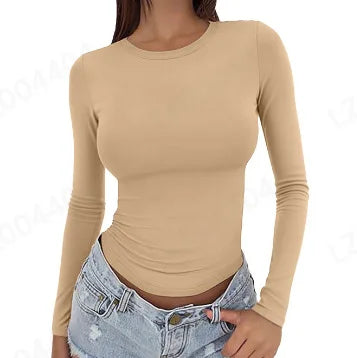 Slim Fit Longsleeve Top met Ronde Hals