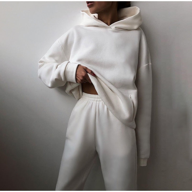 Oversized Dames Joggingpak met Hoodie | Tweedelige Set