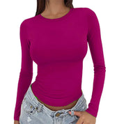 Slim Fit Longsleeve Top met Ronde Hals