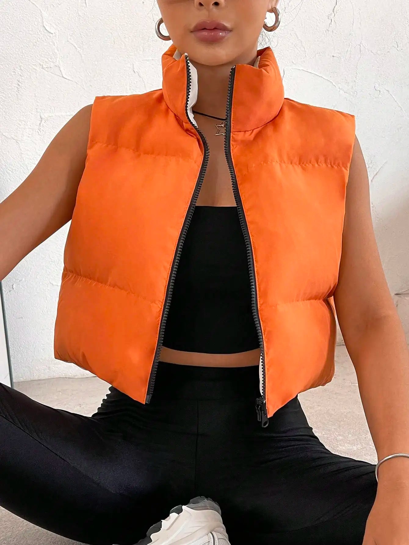 Dames bodywarmer | Zonder mouwen met opstaande kraag