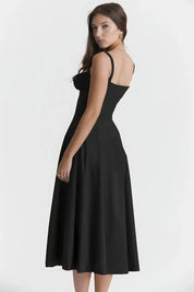 Floral Corset Midi Jurk met Split | Elegante Zomerjurk Dames