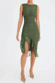 Dames Stretch Mesh Zomerjurkje - Met Ruche Zoom