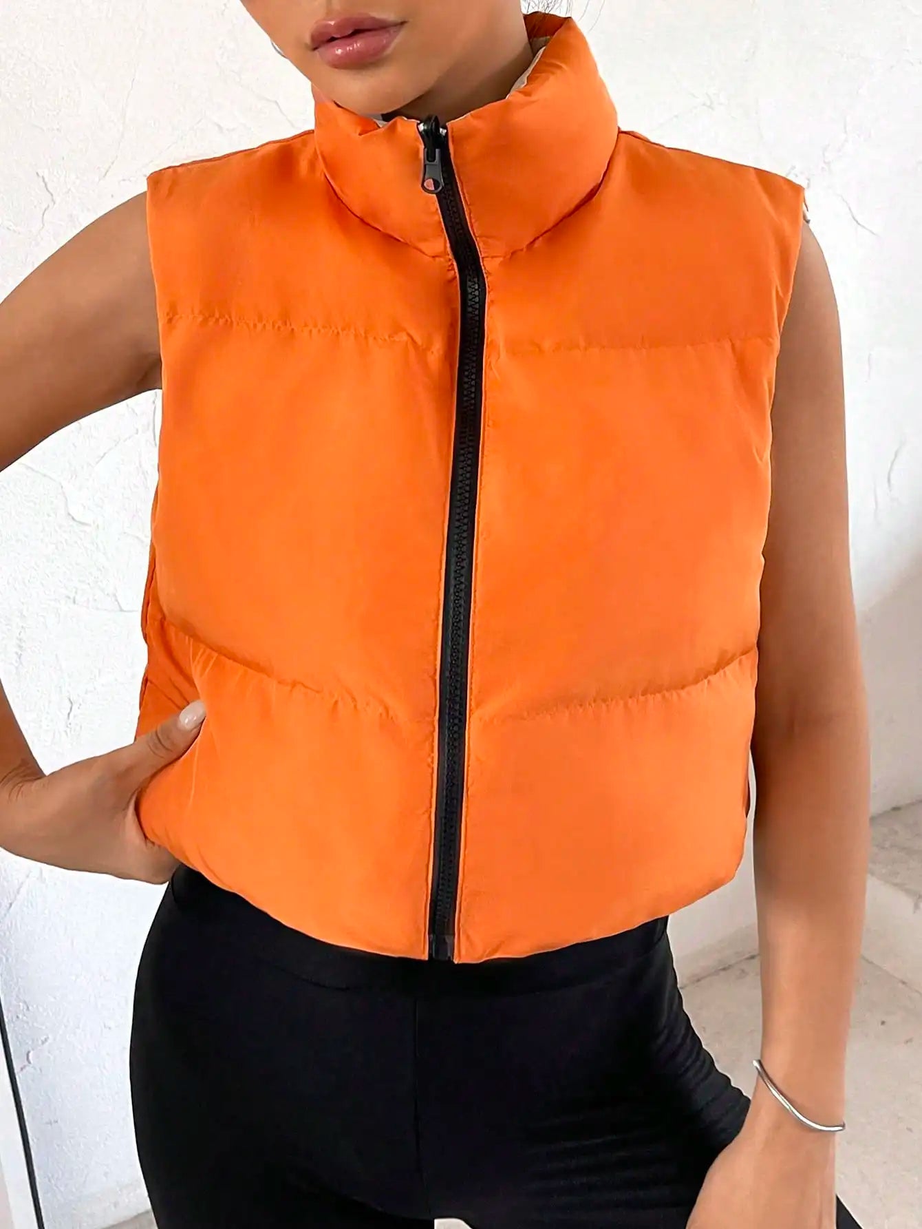 Dames bodywarmer | Zonder mouwen met opstaande kraag