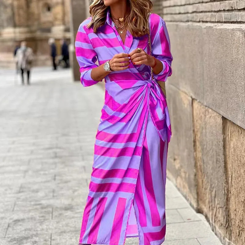 Dames zomerjurk maxi met verstelbare bandjes en kraag