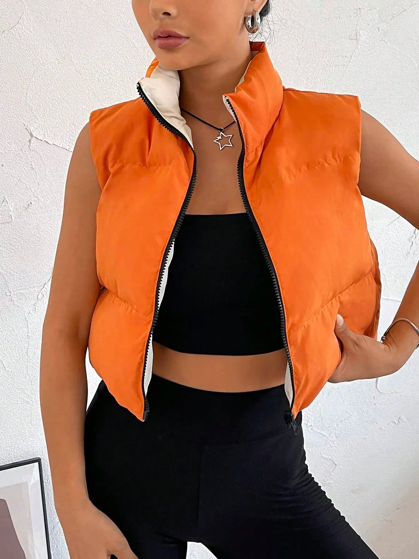 Dames bodywarmer | Zonder mouwen met opstaande kraag
