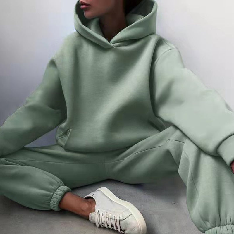 Oversized Dames Joggingpak met Hoodie | Tweedelige Set