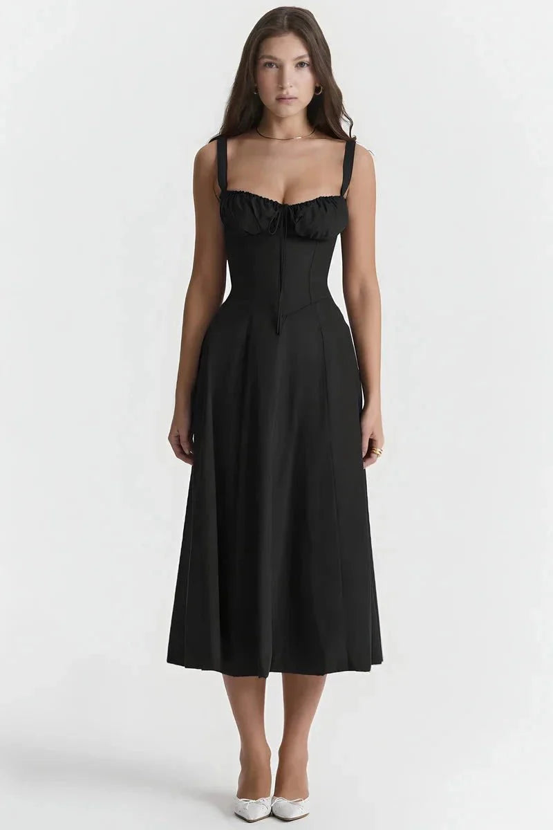 Floral Corset Midi Jurk met Split | Elegante Zomerjurk Dames
