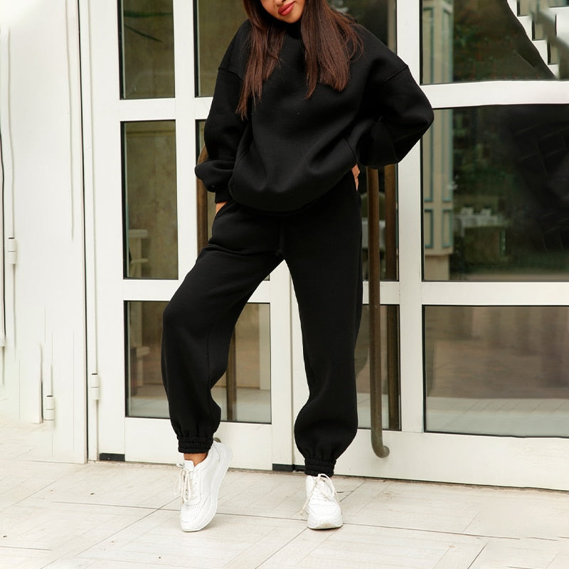 Oversized Dames Joggingpak met Hoodie | Tweedelige Set