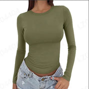 Slim Fit Longsleeve Top met Ronde Hals