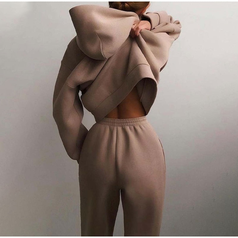 Oversized Dames Joggingpak met Hoodie | Tweedelige Set