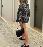 Dames winterjas met luipaardprint | Bomberjacket