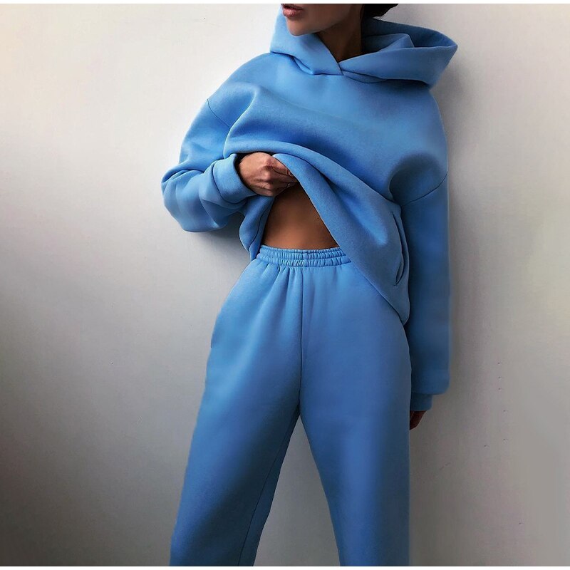 Oversized Dames Joggingpak met Hoodie | Tweedelige Set