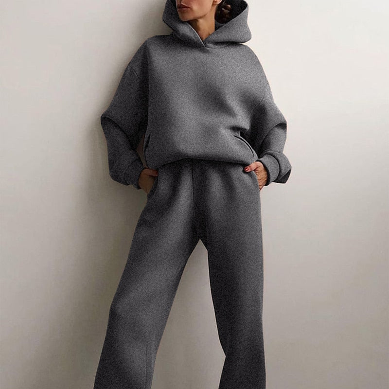 Oversized Dames Joggingpak met Hoodie | Tweedelige Set