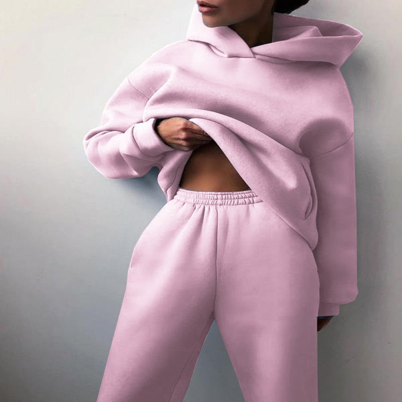 Oversized Dames Joggingpak met Hoodie | Tweedelige Set